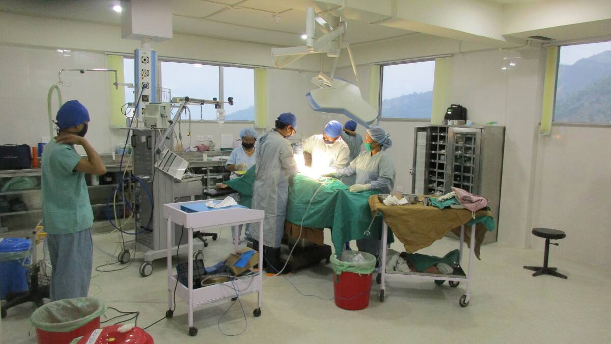 Inside an operating theatre at Okhaldhunga hospital. Picture: Supplied