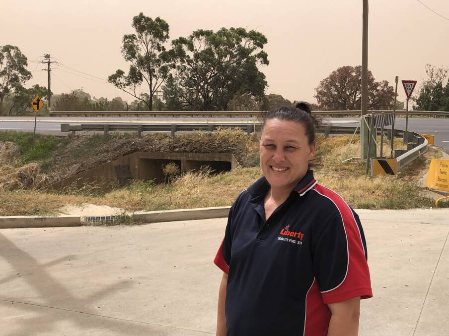 CRASH WARNING: Terri-Ann Baker works at the Silvalite service station on the Sturt Highway and knows how often customers have a near-miss with a kangaroo. Picture: Jody Lindbeck