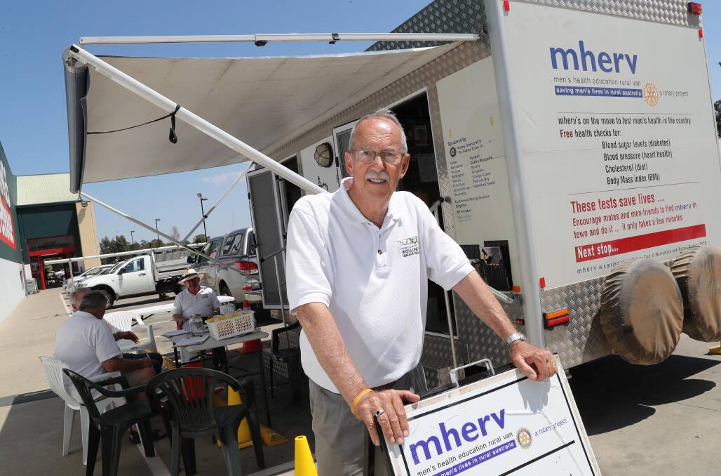 Wollundry Rotary's David Byfield was on hand to help set up MHERV on its last visit to Wagga.
