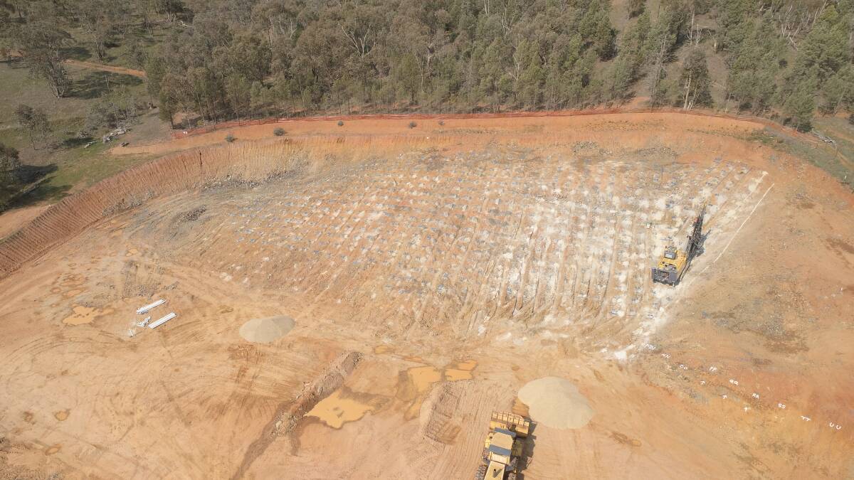 The earthworks on Willans Hill to prepare for the new water reservoirs. Picture: Riverina Water.