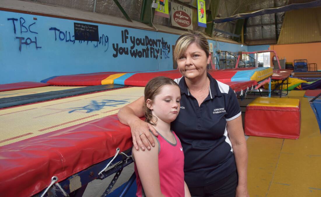 Lyndal Seymour and daughter ally, 8, have been left heartbroken by the latest vandalism attack and break-in at Airbourne Gymnastics.