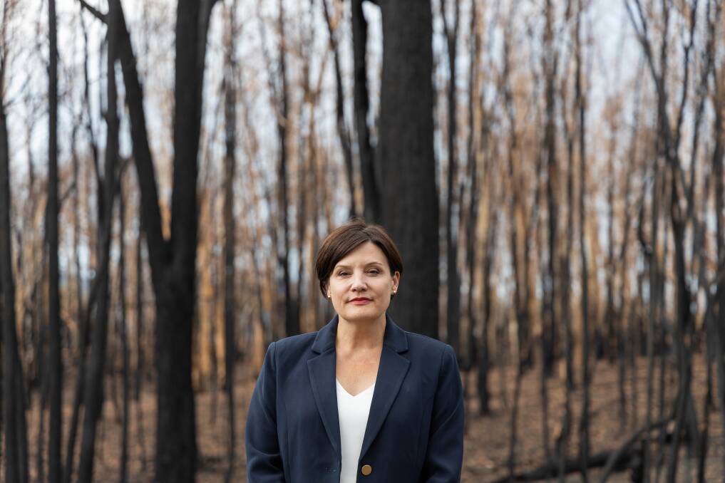 REBUILD CALL: NSW Labor leader Jodi McKay on a visit to the burned out Snowy Valleys region.