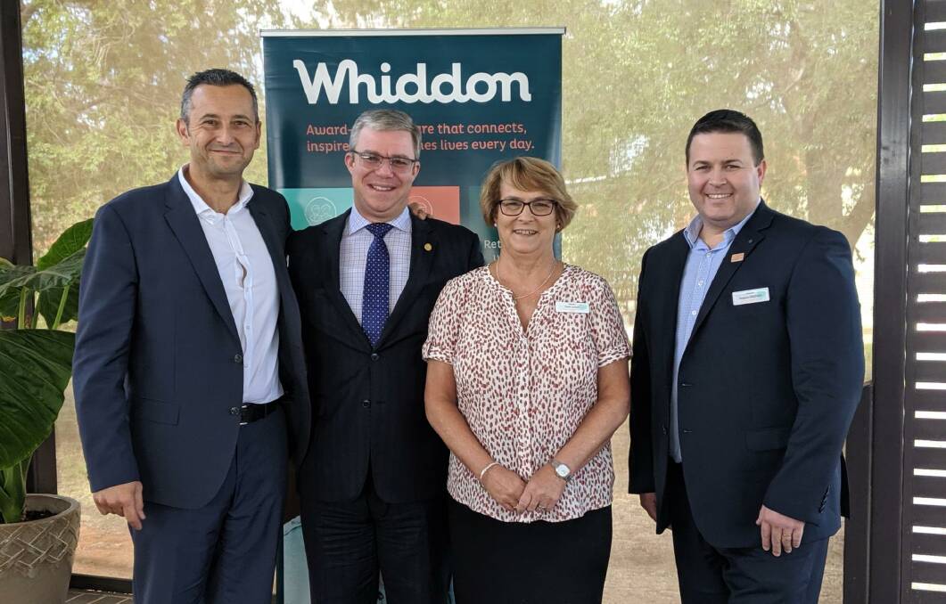 Whiddon chief executive officer, Chris Mamarelis, Temora mayor, Rick Firman, Whiddon Temora director care services Gail Lynch and Regan Stathers, Whiddons executive general manager property and technology.
