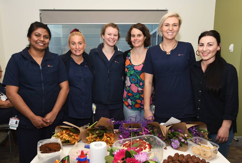FAREWELL TIME: New midwives Lekshmi Thilakon, Sarah Campbell, Felicity Williams, Emily O'Brien, Natasha Fretwell and Sharna Davies.