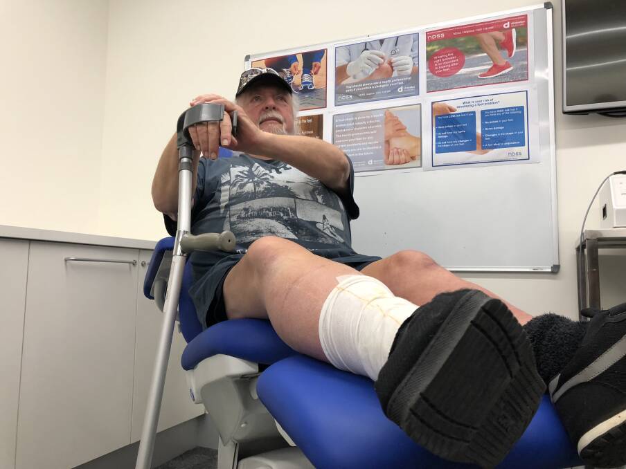 LONG ROAD: A small cut on the foot of Young man Michael Durrant has caused serious health implications for the type two diabetic. Picture: Jody Lindbeck