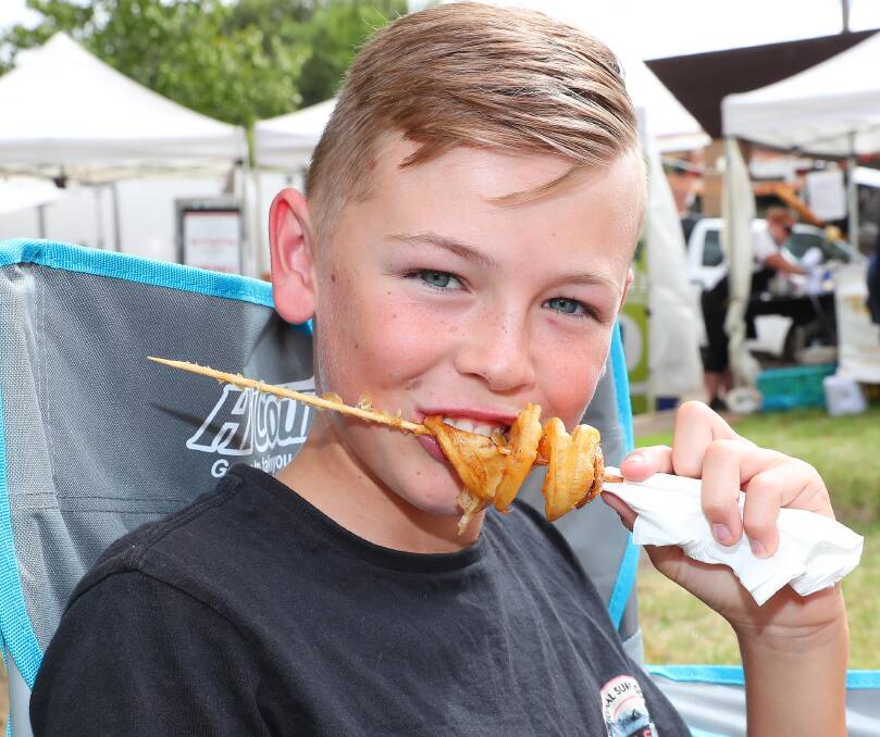 Murray Beer, 12, from Wagga, at the 2018 Wagga Food and Wine Festival.