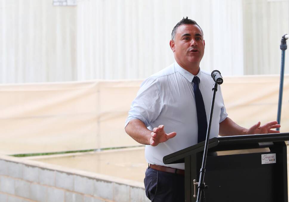 Leader of the NSW Nationals John Barilaro during a visit to Wagga's Bomen industrial area in January.