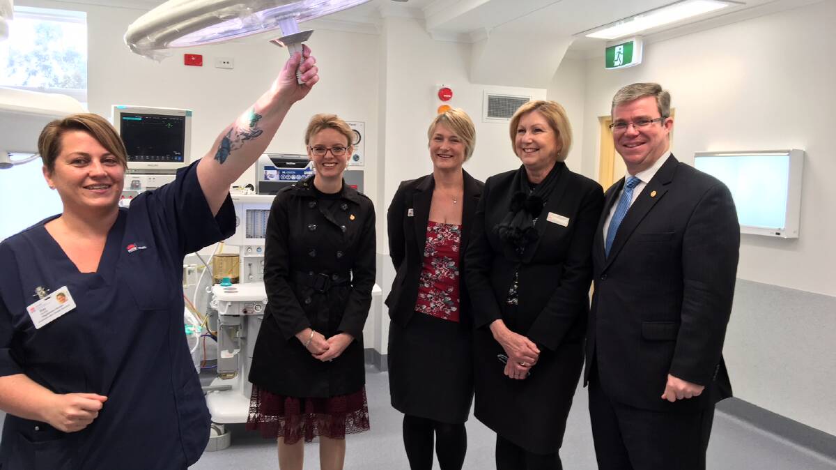 Registered nurse Ray Godbier, Member for Cootamundra Steph Cooke, MLHD's Wendy Skidmore, MLHD chief executive Jill Ludford and Temora mayor Rick Firman.