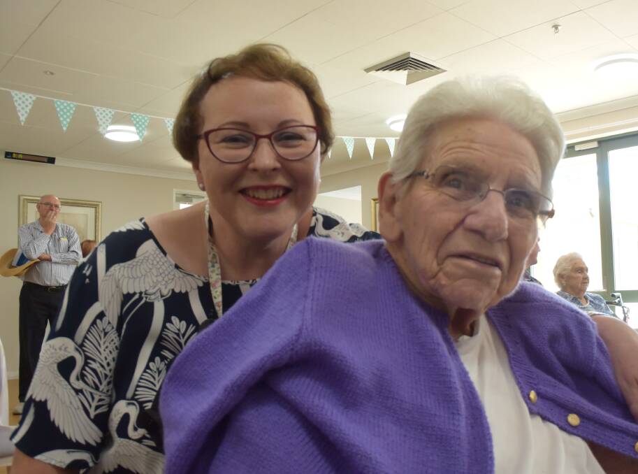 NEW ERA: Sue Guttler, a registered nurse at The Haven, with 92-year-old resident Joyce Hutton at Friday's ceremony.