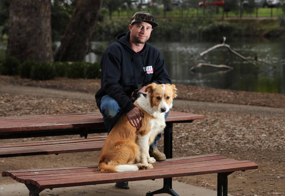 Trent Harmer, who is pictured with his border collie mate Badger. Picture: Les Smith