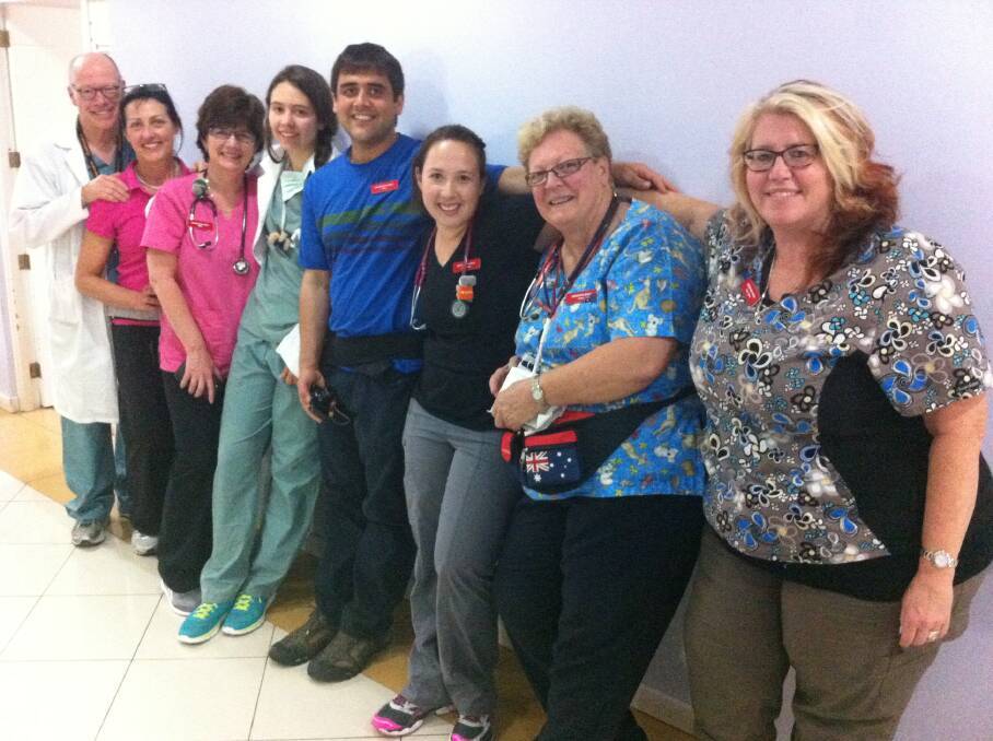 Anne Hawkins (second from right) with some of the medical team in Ecuador.