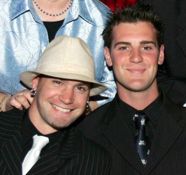 Ben Van Delft with his cousin Michael at a function in 2005.