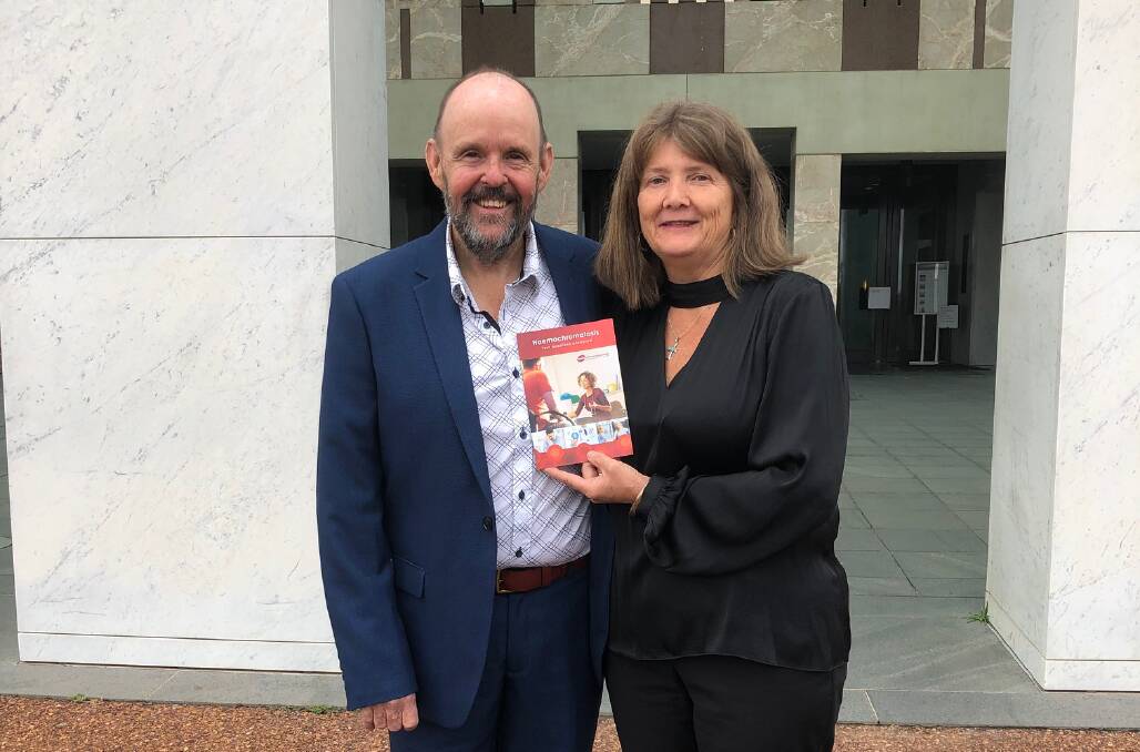Wagga couple James and Anne Barclay at Parliament House. Picture: Supplied