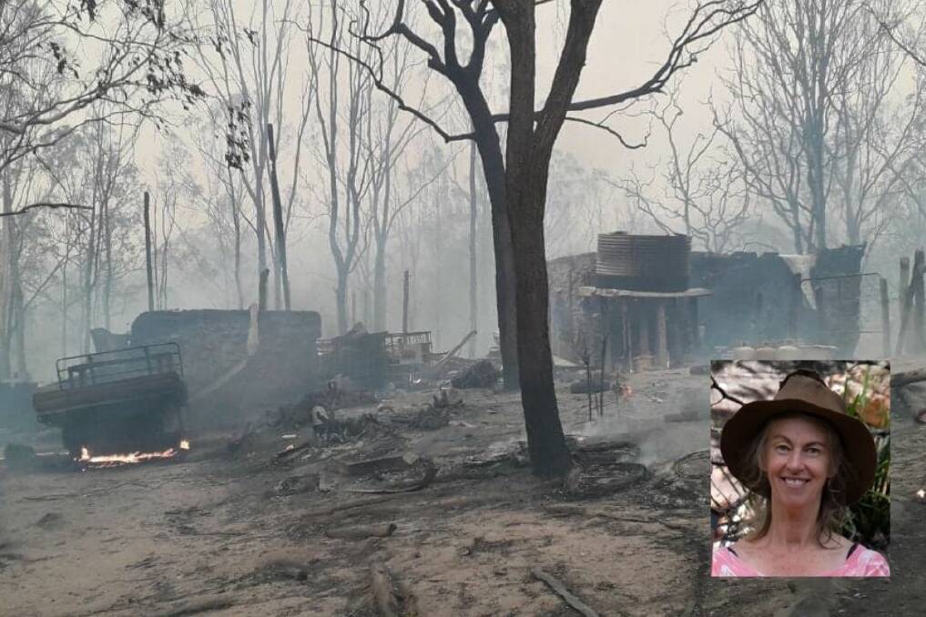 DEVASTATION: After the community of Wytaliba has been devastated by fire, resident Angela Earth (inset), grew up in Wagga, has criticised comments by Michael McCormack. Picture: Glen Innes Examiner
