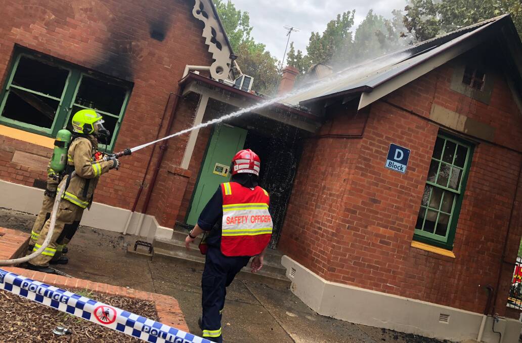 UP IN FLAMES: A devastating fire during the summer holidays destroyed classrooms at Wagga Public School.