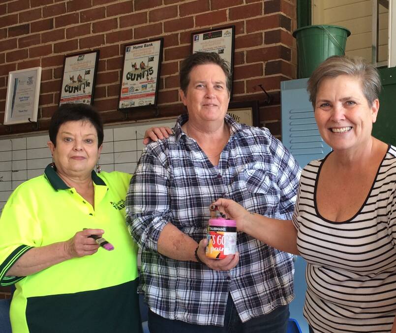 HAPPY ANNIVERSARY: It's a year Susan Hill, Kerrie Luff, Janine O'Callaghan were getting ready for the Wagga Women's Shed's opening.