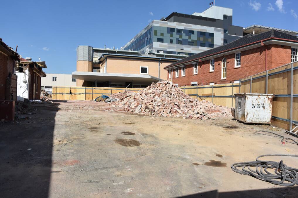 SITE PREP: The demolition work is under way for the next stage of the Wagga Base Hospital upgrade.