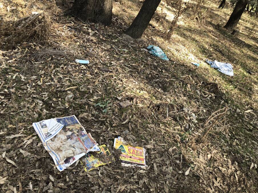 Rubbish dumped at Eunony Reserve. Picture: Stephen Mudd