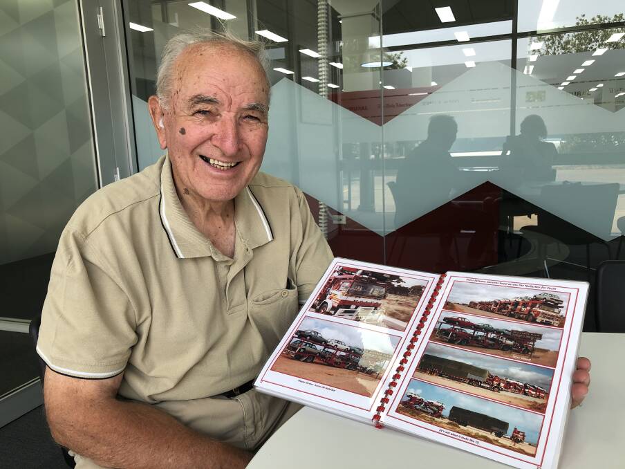 Neville McCoullough with a scrapbook of some of his favourite memories from his McCoullough Bros days.