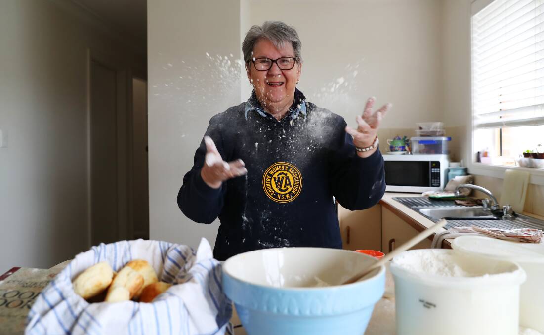 Denise Ferguson, the CWA's Riverina group secretary, whips up a batch of scones. Picture: Emma Hillier
