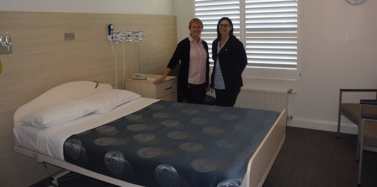 Kate Nicholas, the clinical manager for St Gerard's, and colleague Jade Jones in one of the double rooms in the newly renovated St Gerard's unit.