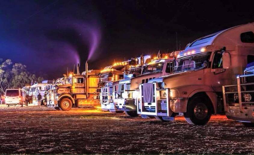 LENDING A HAND: Volunteer truckies travelled day and night in a 42 kilometre long convoy in order to provide $6 million worth of hay to graziers in need. 