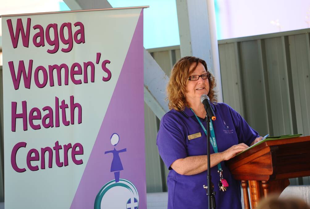 Manager Gail Meyer speaking at a Wagga Womens Health Centre event in 2011.