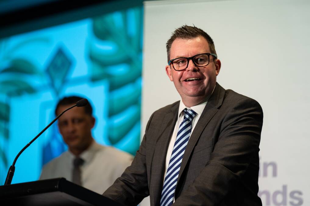 ACT/Southern NSW executive director Greg Weller speaking at the 2019 Housing Industry Association, Riverina Housing Awards night. 