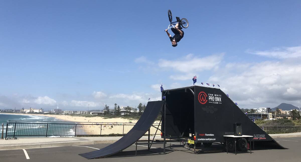 Cam White will be at this year's Bendigo Bank Tumbafest to teach local kids bike skills and safety and put on a show using his three-metre ramp.