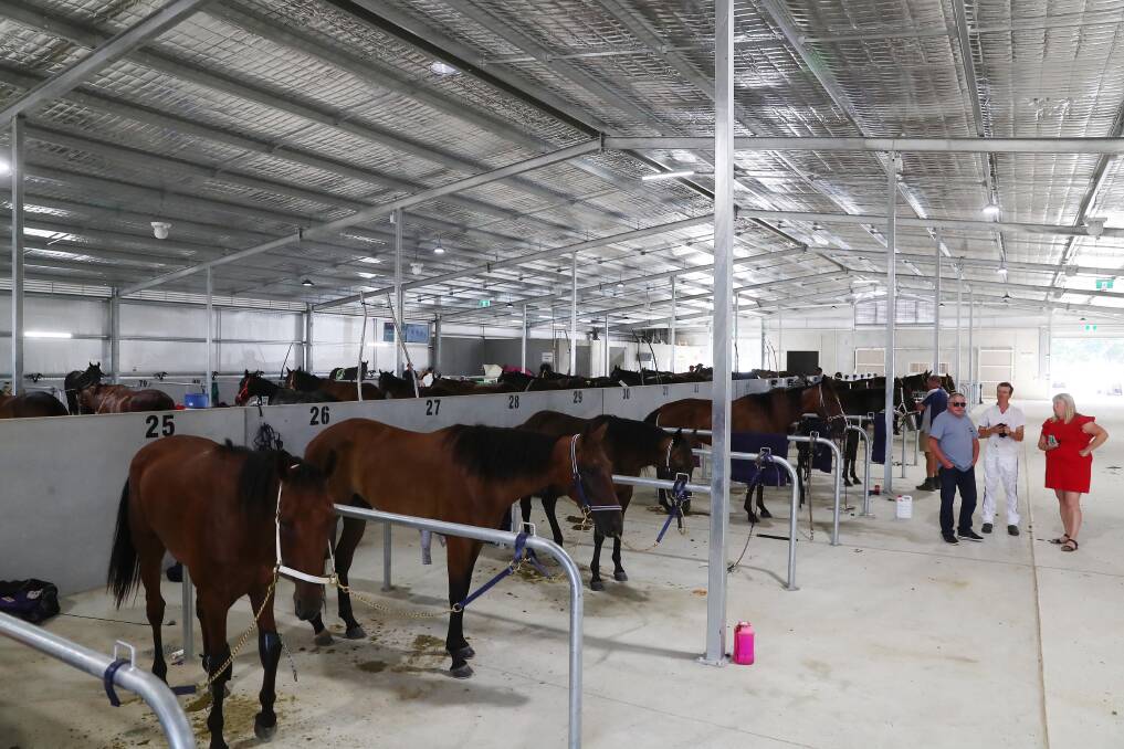 First class: The stable area is cool and open with spacious tie ups for horses, eight wash bays and an area for drivers and trainers to mingle. Picture: Emma Hillier.