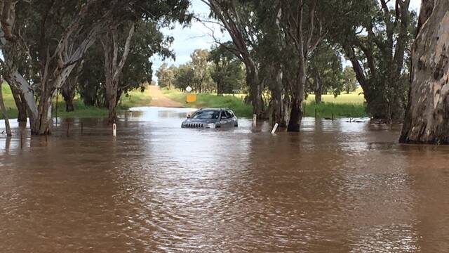 An elderly couple was rescued from this car by Wagga police.