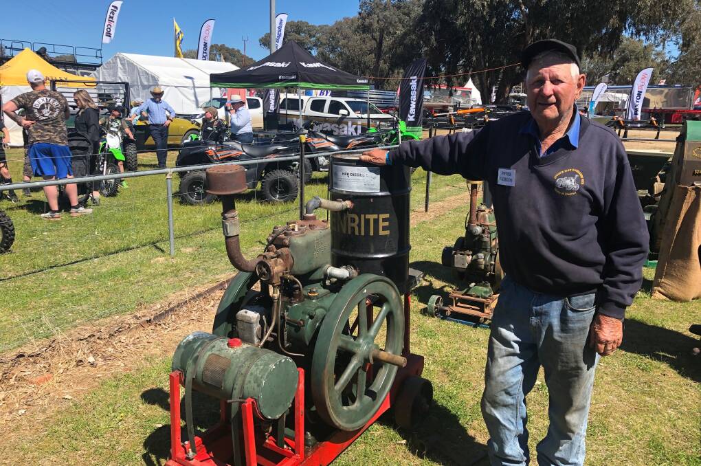 REWIND THE CLOCK: Peter Shields, Antique Farm Machinery member, says his hobby of building engines keeps him 'off the lounge'. Picture: Jess Whitty