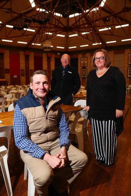 UNITE: Wagga's state high school principals Kyle Bryant, Chris Davies and Michelle Waugh gather their troops for a day of sharing knowledge and expertise. Picture: Emma Hillier