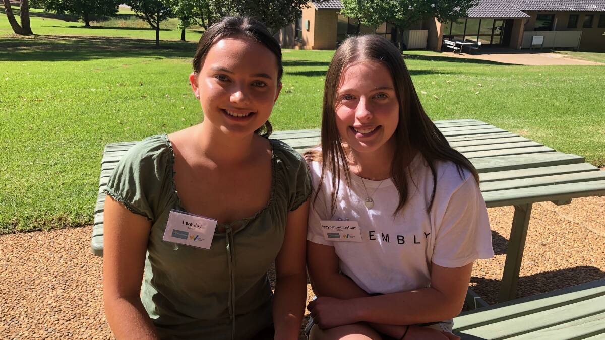 YOUNG LEADERS: Lara Jay from The Riverina Anglican College and Issy Cunningham, from Mater Dei, hope this program will boost courage.