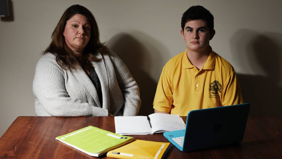 FRUSTRATED FAMILY: Danuelle Healey says she is feeling 'deflated' as her son Rory, 15, and daughter Georgia Smith, 13, have had their enrolments rejected twice due to insufficient documentation. 