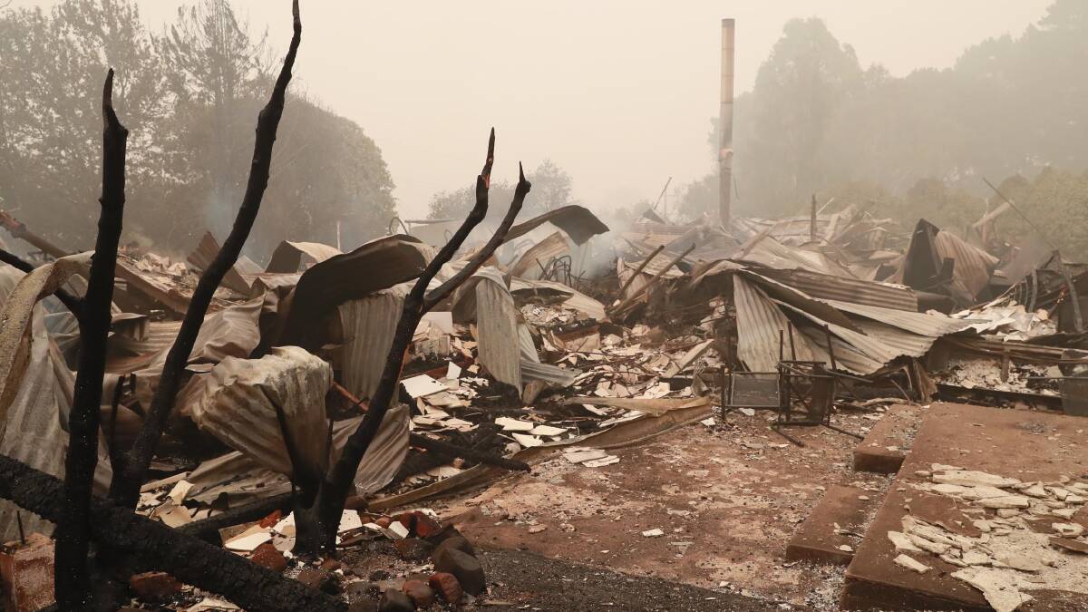 DEVASTATION: Aftermath of the fire that threatened the township of Batlow on Sunday, January 5. Picture: Les Smith 