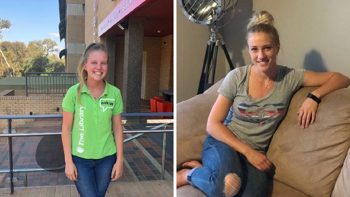 Ruby Costello and Hayley Kotzur are among many university students who congregate in Wagga's northern growth areas like Estella and Boorooma. 