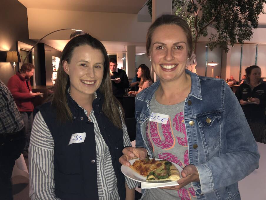 PIZZA BONDING: Young farmers, Jess Hardie, 22, and Elise Bowen, 28, get the opportunity to connect with like-minded farmers across the Riverina. 