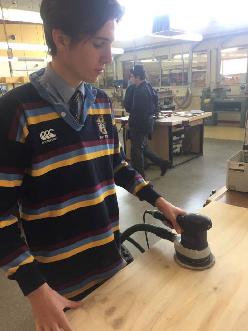 WORKSHOP: Mater Dei Catholic College year 12 student Lewis Crawley, 17, says he is one of a few of his peers who are certain about what they want to do after school. Picture: supplied