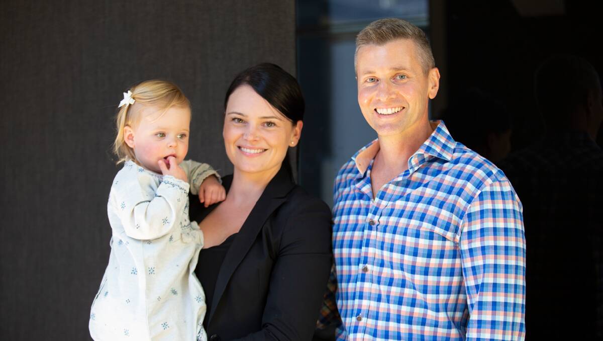 BALANCE: Brent Rooke and his wife Katie show that anything is possible while working full-time, studying a Master's degree and raising their daughter Georgia, 1. Picture: supplied