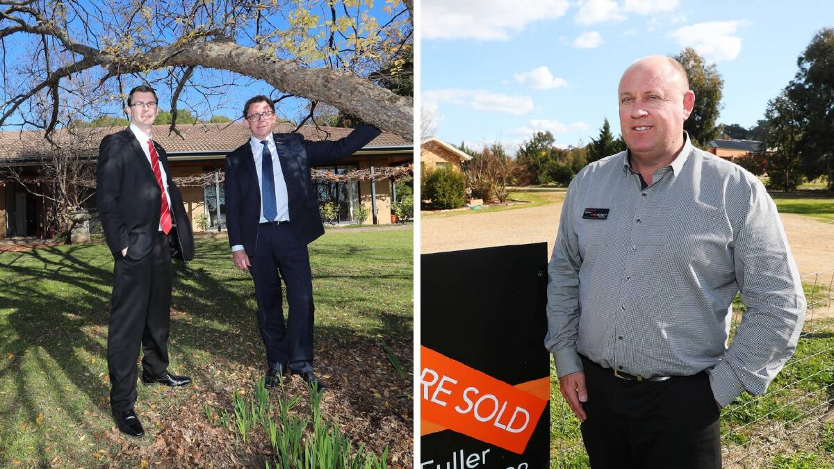 TIME WILL TELL: Wagga's property market is expected to slow in the lead up to the elections according to local agents Jason Pearce, Richard Rossiter and Colin McGill. 