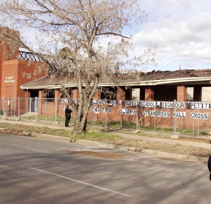 St Joseph's Primary after the fire in 2006. 