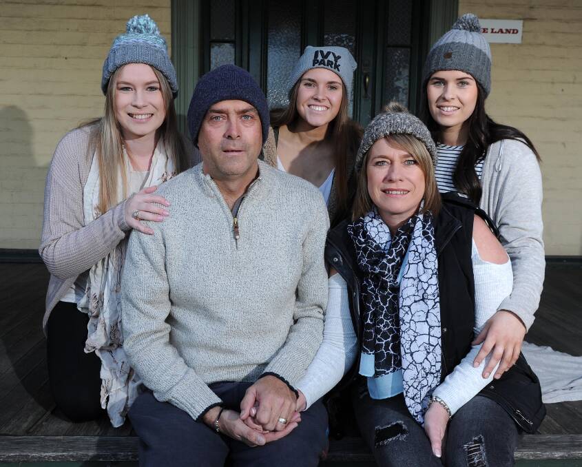 Beanies 4 Brain Cancers Fundraiser for local family 
(left-back) Laura Reid, Alyce Reid and Maddie Reid 
(front) Geoff Reid and Cathy Reid