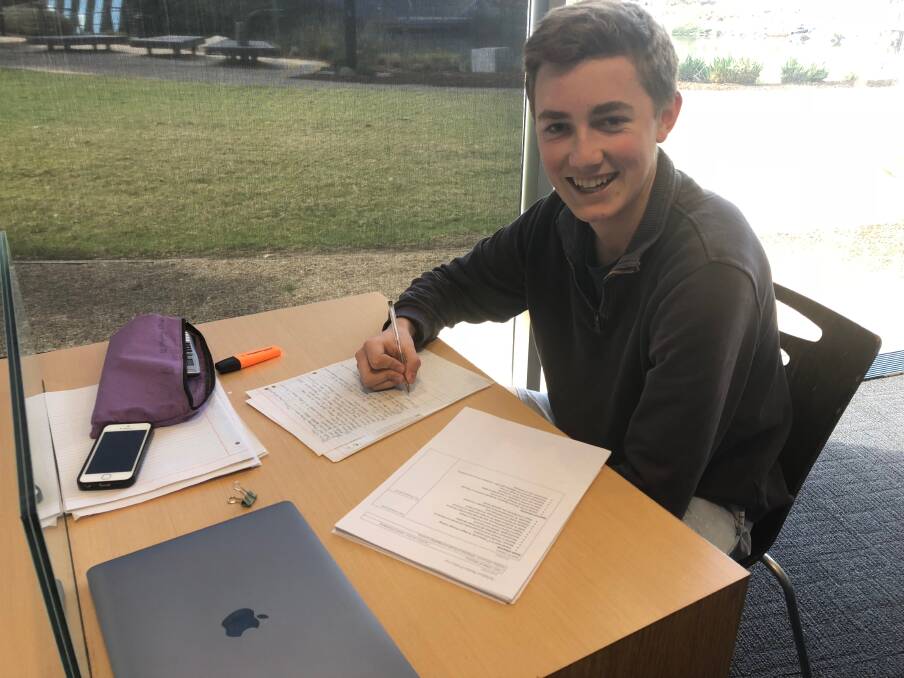 STUDY STUDY: HSC student James Harrison, 17, said if he had known about the font earlier, he "probably would try it out". Picture: Jess Whitty 