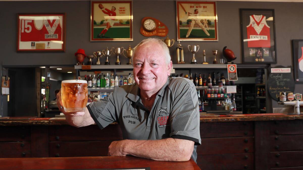 CHEERS: Russ Meyers is retiring as licensee of the Collingullie Hotel and says it's time for "full-time" retirement. Picture: Les Smith