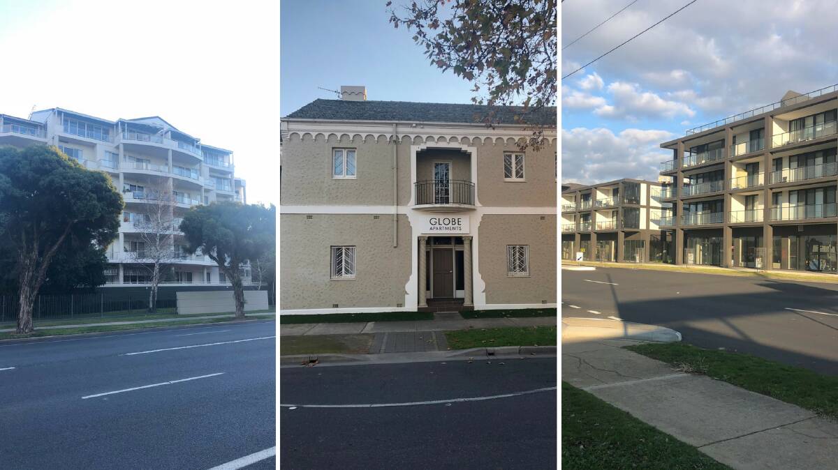 BABY BOOMERS: HIA's regional NSW director, Greg Weller, said an ageing population may be more interested in compact, low maintenance apartments. (L) Waterview Gardens, Globe Apartments and the Central Court apartments. Pictures: Jess Whitty
