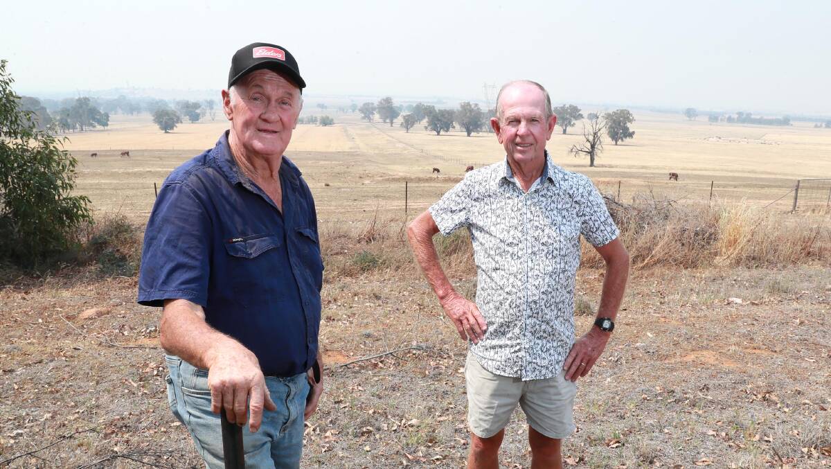 ENDLESS OPPORTUNITIES: Gregadoo residents Jim Simpson and Malcolm Edgar believe they can solve the limited land supply. Picture: Les Smith