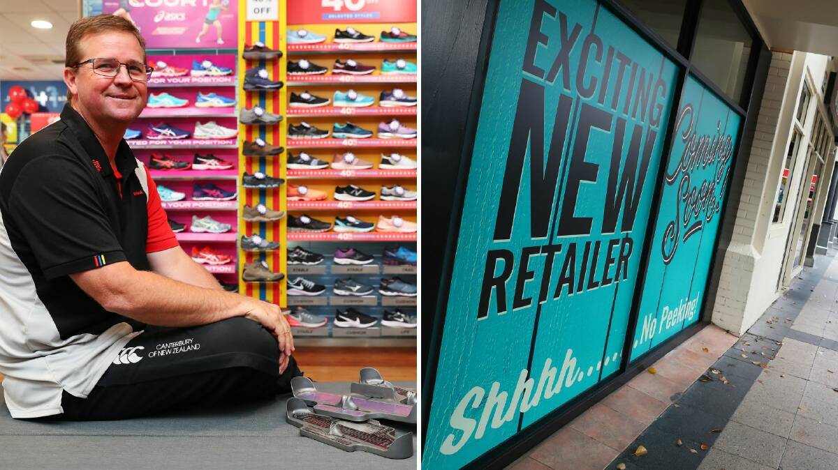 COMING SOON: Athlete's Foot Wagga owner Colin Peisley says the new Marketplace shopfront store is cheaper to rent and will feature brand new 3D technology. Pictures: Emma Hillier