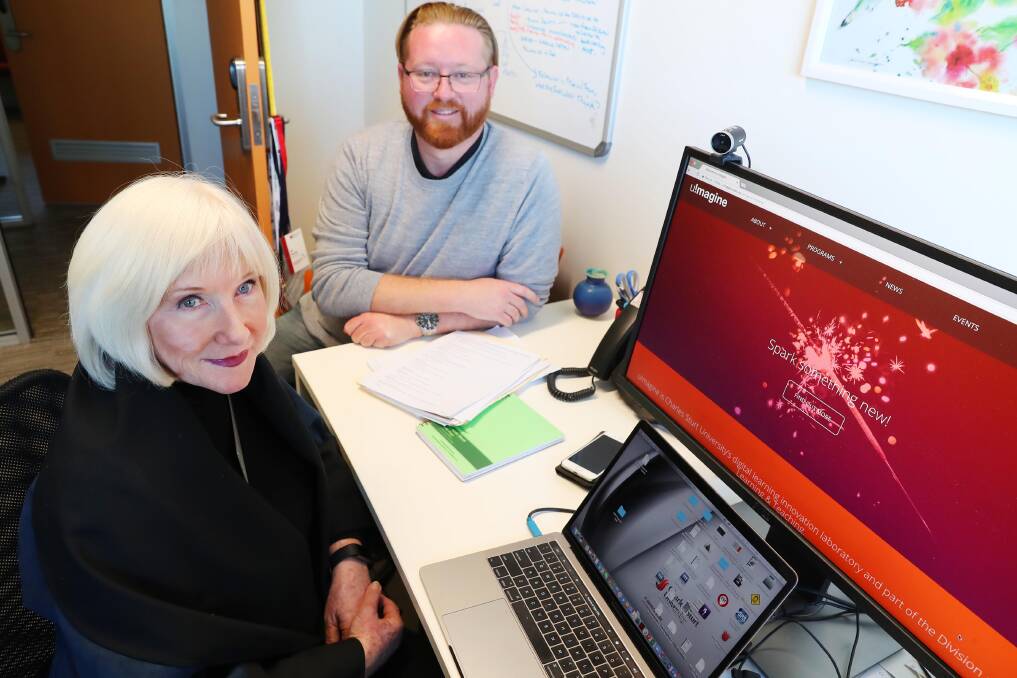 THE CLOUD: Professor Valerie Peachey and Tim Klapdor are changing the way we view online learning and teaching. Photo: Emma Hillier