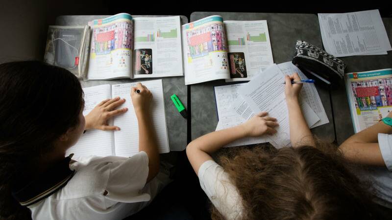 Reddam House school has dumped digital textbooks, deciding to use the hard-copy version instead. Photo: Edwina Pickles
